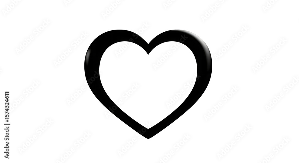 Heart outline with glossy sheen isolated on a transparent background Heart outline with glossy sheen isolated on a transparent background