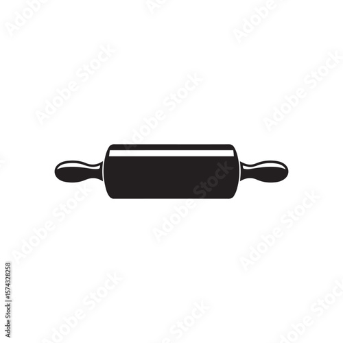 Kitchen Rolling Pin Vector Icon Silhouette Sign Symbol