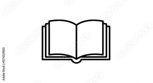 Open Book Silhouette isolated on a transparent background