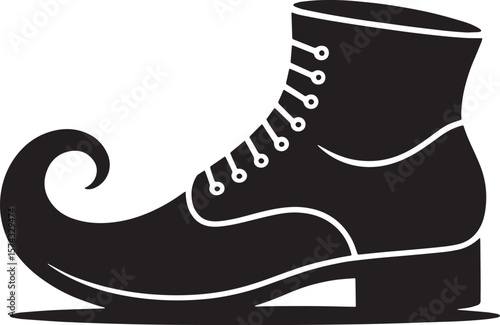Wallpaper Mural witchs shoe Halloween black silhouette vector, spooky simple silhouette design icon on white background, Halloween clipart illustration Torontodigital.ca