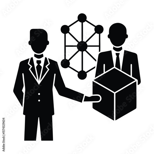 Smart Contract silhouette vector illustration