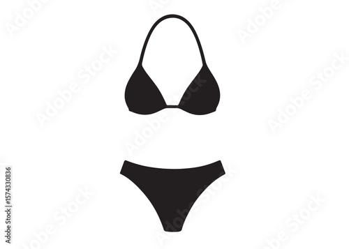 bikini logo silhouette vector, swimsuit logo icon silhouette, summer swimsuit bikini silhouette logo vector illustration, woman bikini doodle logo silhouettes vector on a white background
