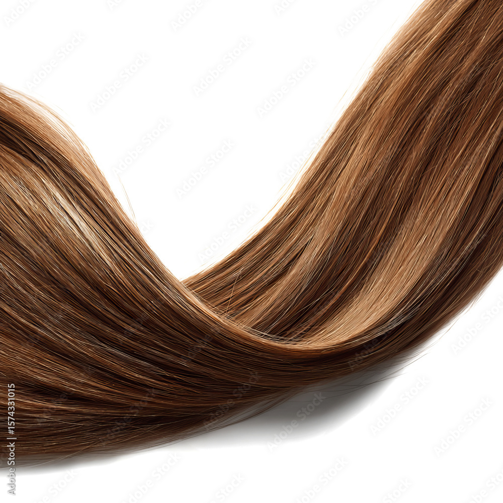 Fototapeta premium thin strand of straight hair on a transparent background