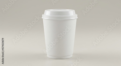 Wallpaper Mural Coffee Cup Ready to Go: A classic paper coffee cup, ready to be filled with your favorite beverage. The cup stands upright and is designed for convenience. Torontodigital.ca