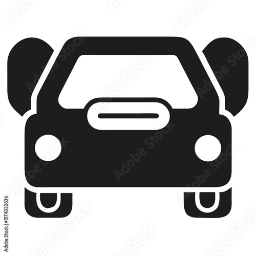 Minimalist silhouette of a self driving car design representing advanced transportation technology