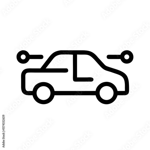 Minimalist silhouette of a self driving car representing ai and futuristic technology