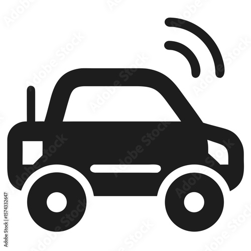 Minimalist silhouette of a self driving car symbolizing autonomous ai technology