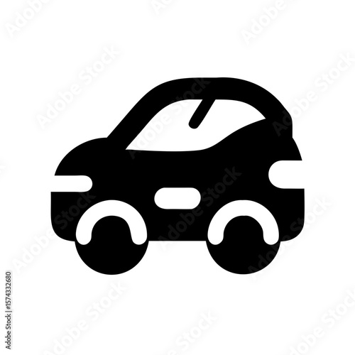 Simple silhouette vector design of a futuristic self driving car or shape number 2