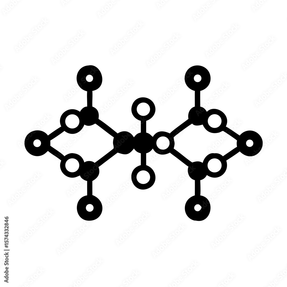 Simple elegant silhouette of interconnected nodes representing futuristic network design Simple elegant silhouette of interconnected nodes representing futuristic network design