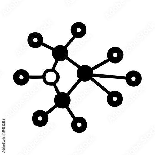 A simple elegant silhouette of interconnected nod vector design for futuristic concepts
