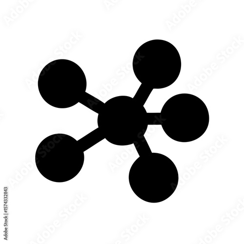 Simple elegant black silhouette design featuring interconnected nod elements in vector format