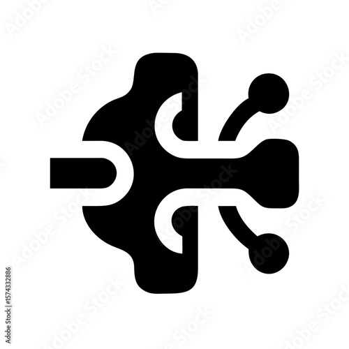Sleek and simple silhouette design of a quantum bit symbol for futuristic applications