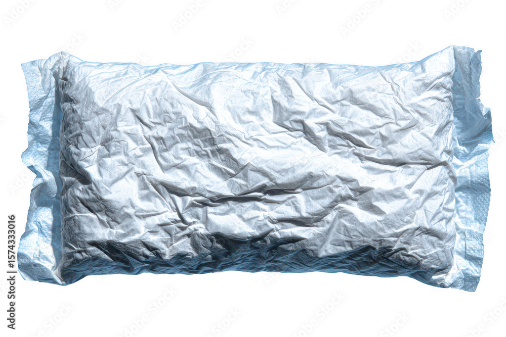 Obraz premium Wrinkled, light-gray, rectangular package