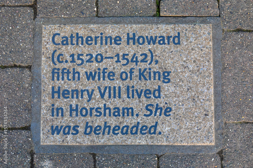 Fototapeta premium Local History Plaque on West Street in Horsham, West Sussex