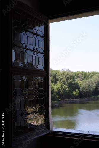 view from the window on the Cher river, France
