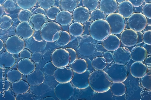 Wallpaper Mural Abstract Blue Soap Bubbles with Light Reflections" Torontodigital.ca