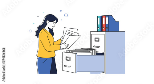 Efficiently organizing important documents and records in office filing cabinets and drawers for better document management
