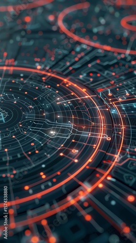 Wallpaper Mural abstract futuristic interface design, digital layers, holographic texture Torontodigital.ca