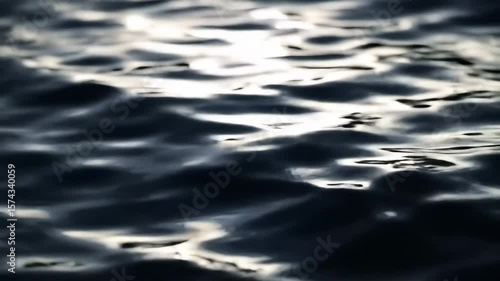 Cinematic close-up of dark rippling water with realistic wave motion and shifting reflections