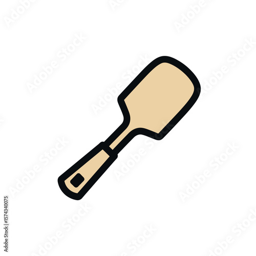Beige spatula lies isolated preparing kitchen cooking scene design