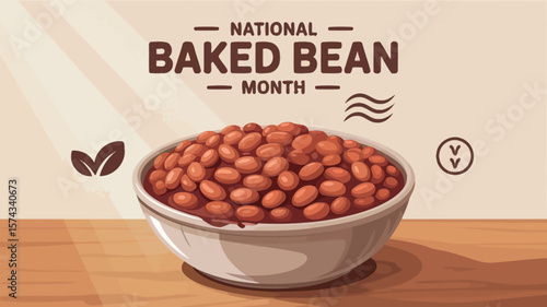 National Baked Bean Month Celebration Bowl of Beans