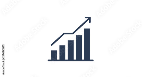 Illustration of a bar graph with an arrow showing upward progression