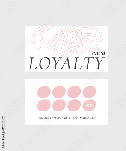 Vector template design for beauty shop loyalty card. Discount card