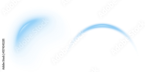 Luminous arc glowing celestial phenomenon with abstract blue light beam streaks and radiant rays in cosmic night sky galaxy atmosphere space background for ethereal design