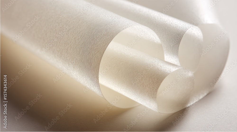 Rolled white paper Rolled white paper
