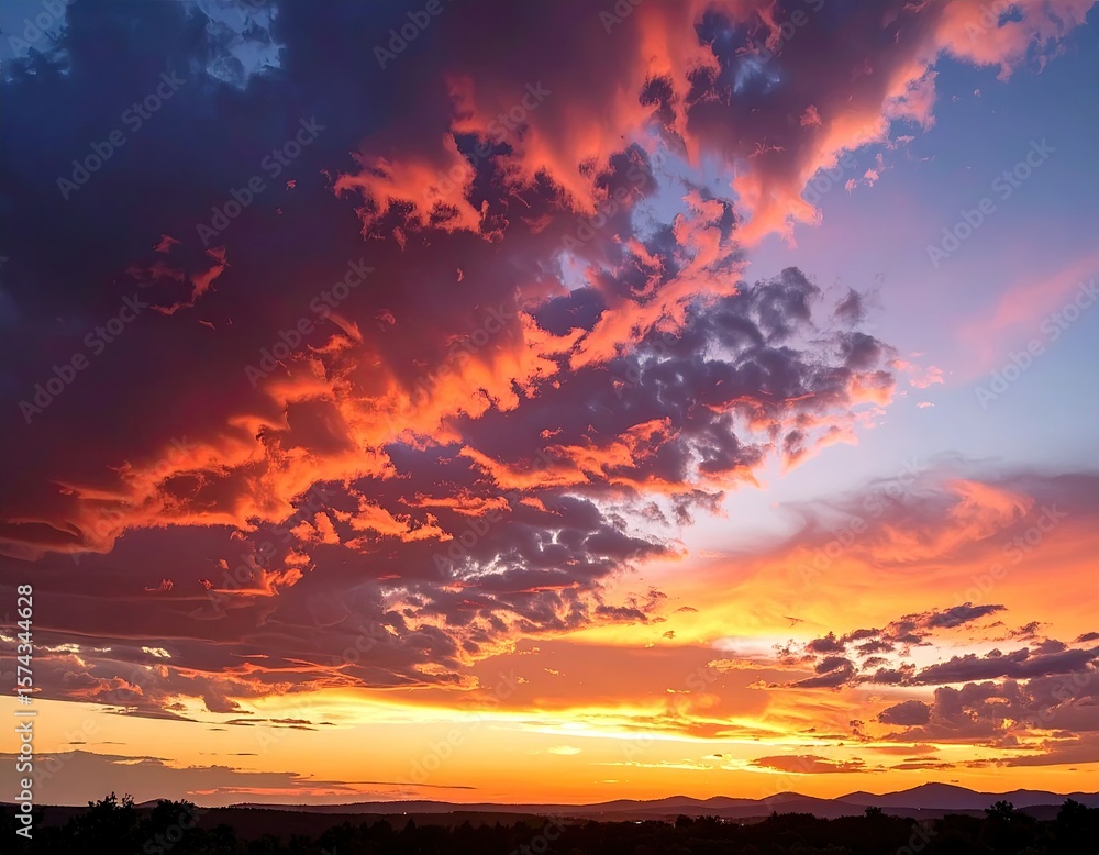 Fototapeta premium Dramatic sunset sky