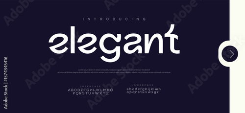 Elegant Fashion font alphabet. Minimal modern urban fonts for logo, brand etc. Typography typeface uppercase lowercase and number vector illustration. 
