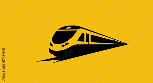 train silhouette design. fast modern transportation sign and symbol.