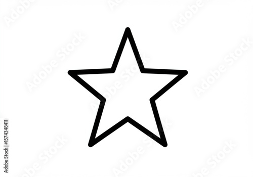 Simple outline of a five pointed star on a white background