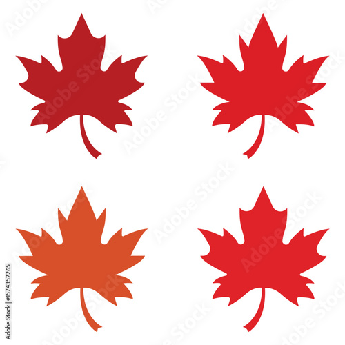Maple leaf vector icon. Stylized Autumn Red Maple Leaf Foliage logo icon. Maple symbol,  maple leaf Canada flag Vector illustration.