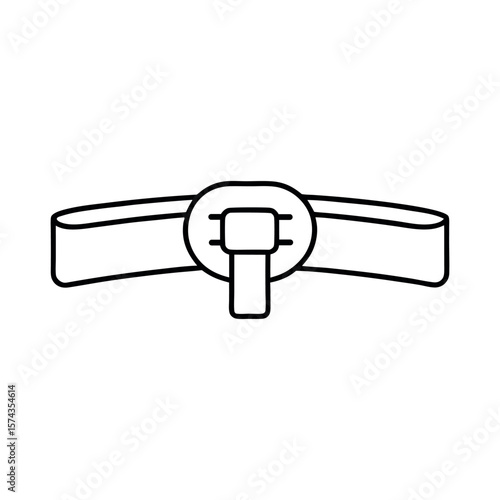Karate belt icon in black outline for martial arts themed coloring book art Line Art Vector Illustration