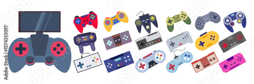 Video Game Console Set Illustration