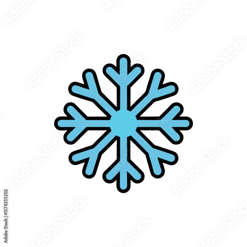 Snowflake vector snow crystal outline for seasonal winter coloring book art Line Art Vector Illustration