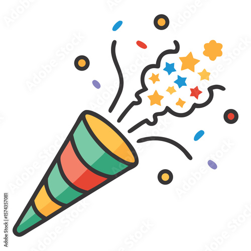 Festive Confetti Popper Burst party popper celebration