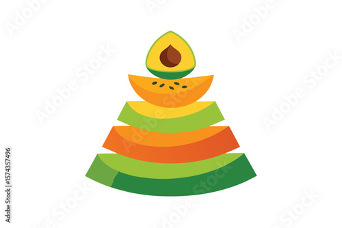 A Pyramid Of Sliced Tropical Fruits Papaya Mango And Banana