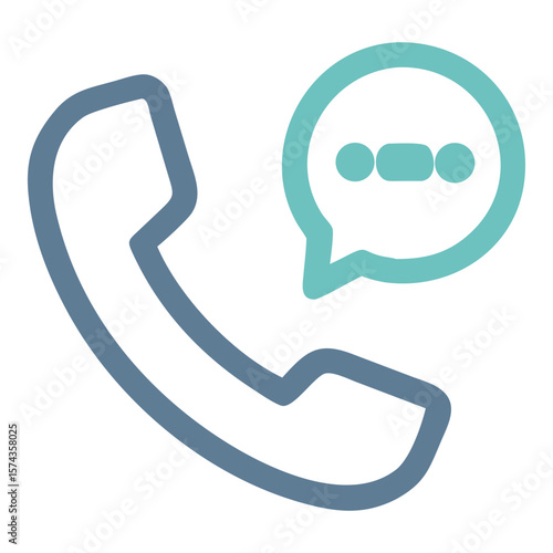 Telephone handset with speech bubble communication