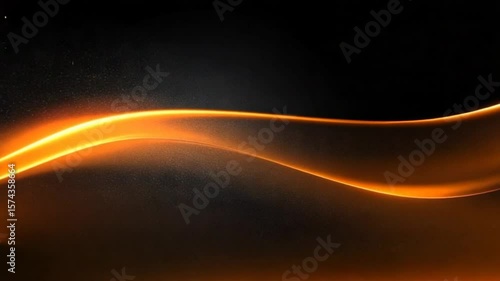 Abstract golden light streaks dynamic motion graphics on black background video footage