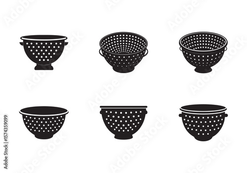 colander icon silhouette vector illustration