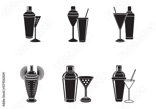 cocktail shaker icon silhouette vector illustration
