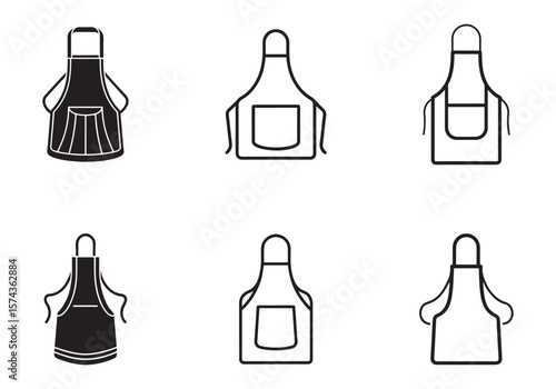 apron icon line art vector illustration