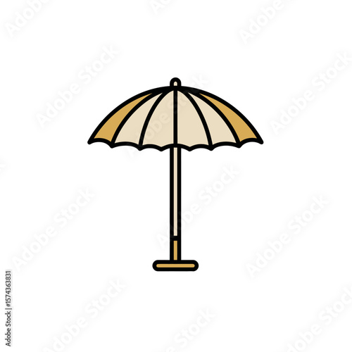 Stylish umbrella provides shading against harsh sunlight outdoors
