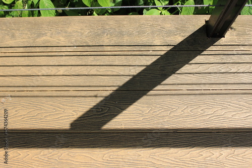 Abstract shadow on wooden boards. Russia.