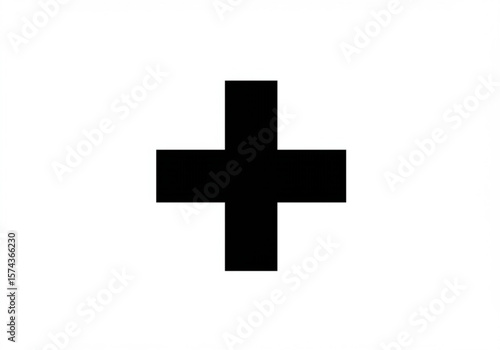 Simple black plus sign symbol on a clean white background