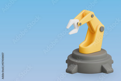 3D rendering of a Gripper on a blue background.