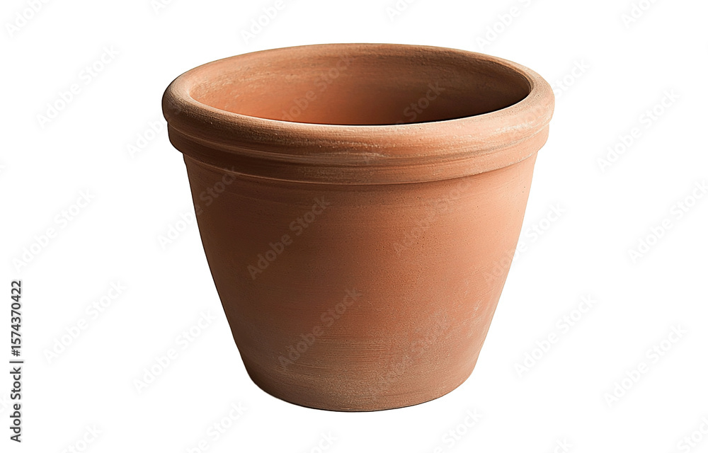 Clay pot isolated on white background simple ceramic flowerpot for gardening and plants Clay pot isolated on white background simple ceramic flowerpot for gardening and plants