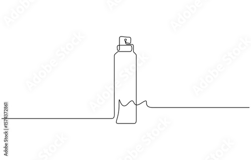 Continuous one line drawing of perfume bottle or dispenser, Premium vector, Drawing of a perfume bottle in one line. Modern outline illustration. Editable.